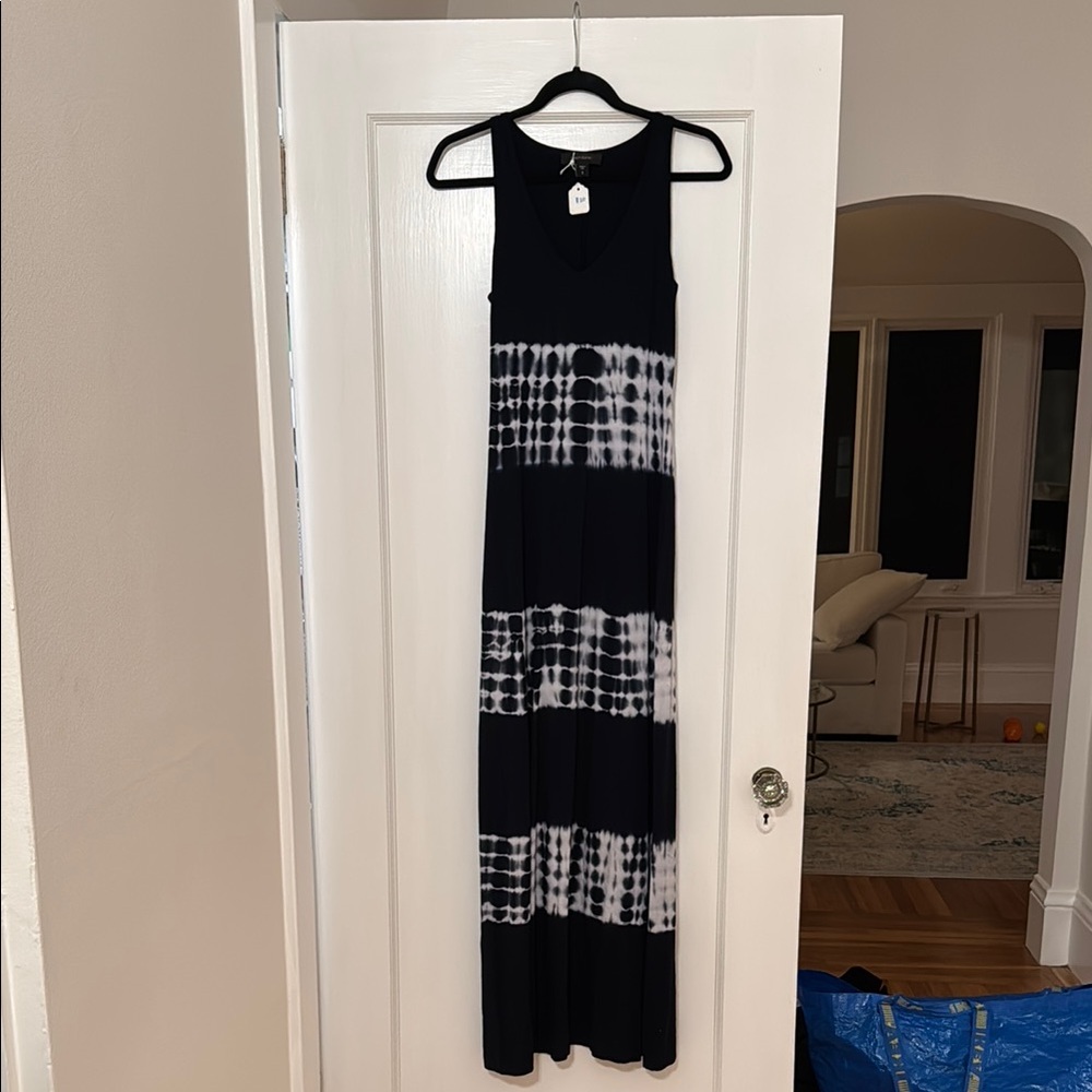 Black and White Tie-Dye Maxi Dress